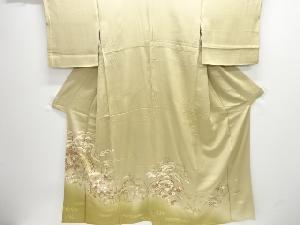 橋に松竹梅模様一つ紋色留袖